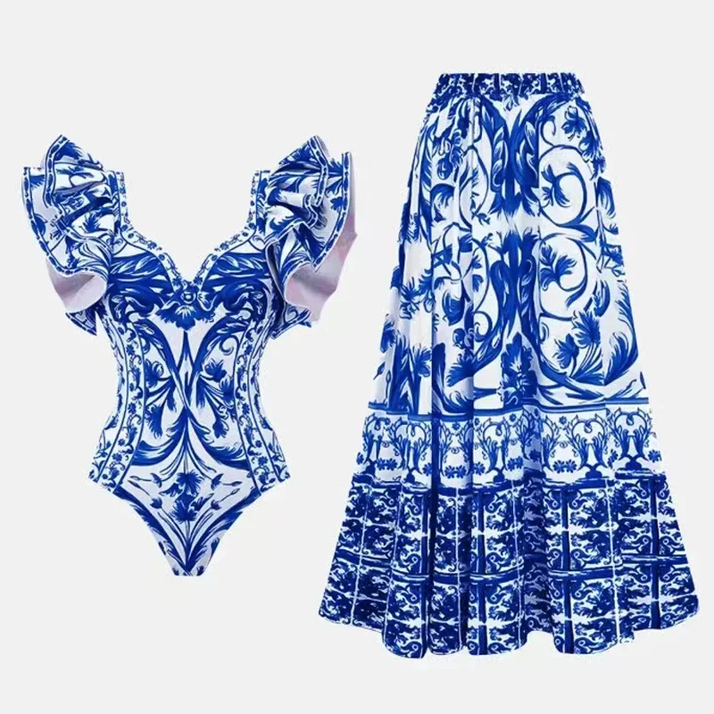 Monochrome Suit Set - Maillot de bain une pièce imprimé