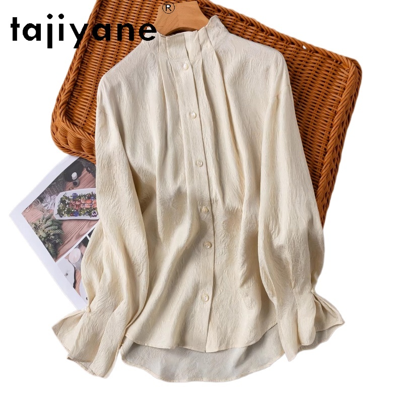Silk Blouse Button - TAJIYANE Chemise 100% Soie de Mûrier