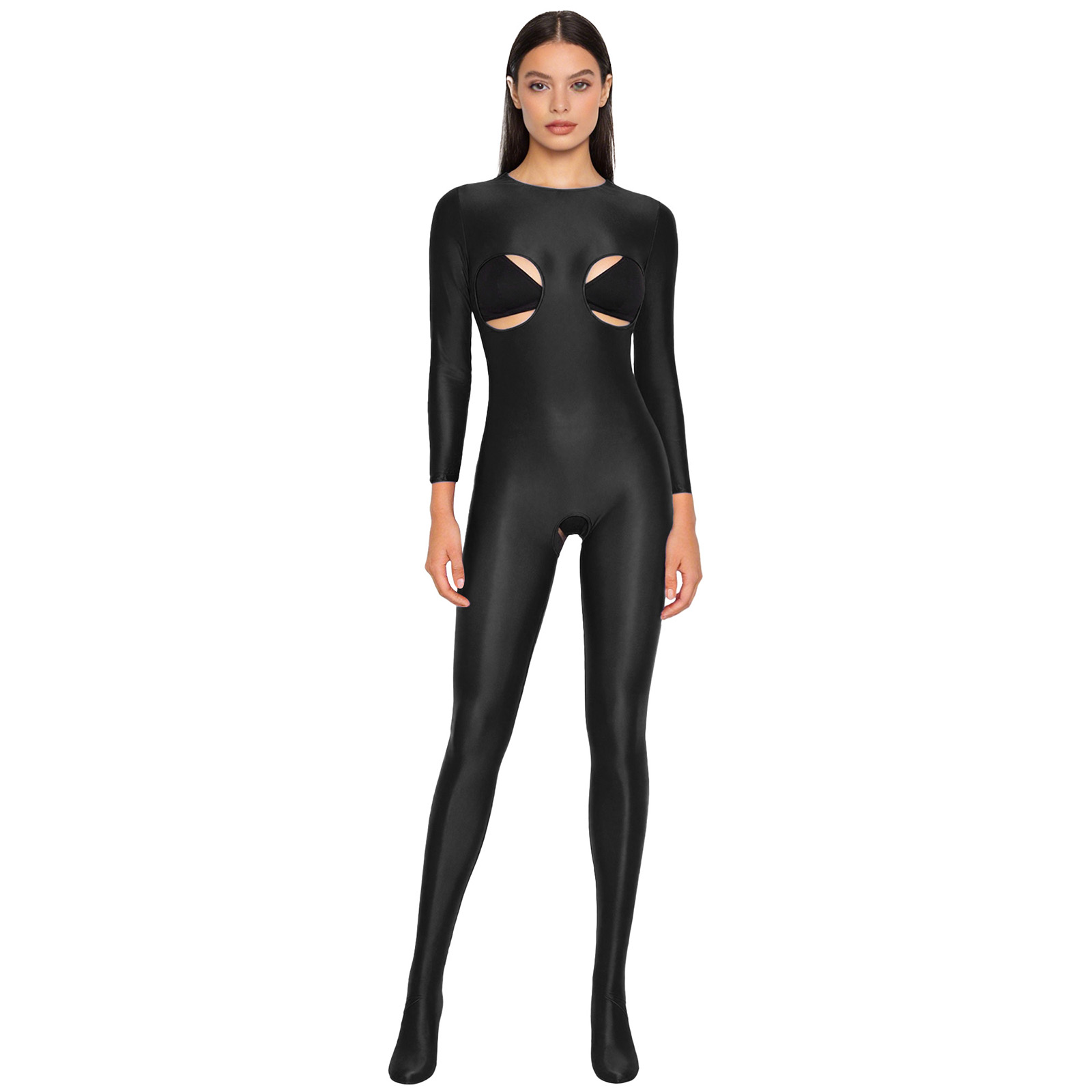 Women'S Formal Wear Jumpsuit - Combinaison unitard femme brillante extensible à