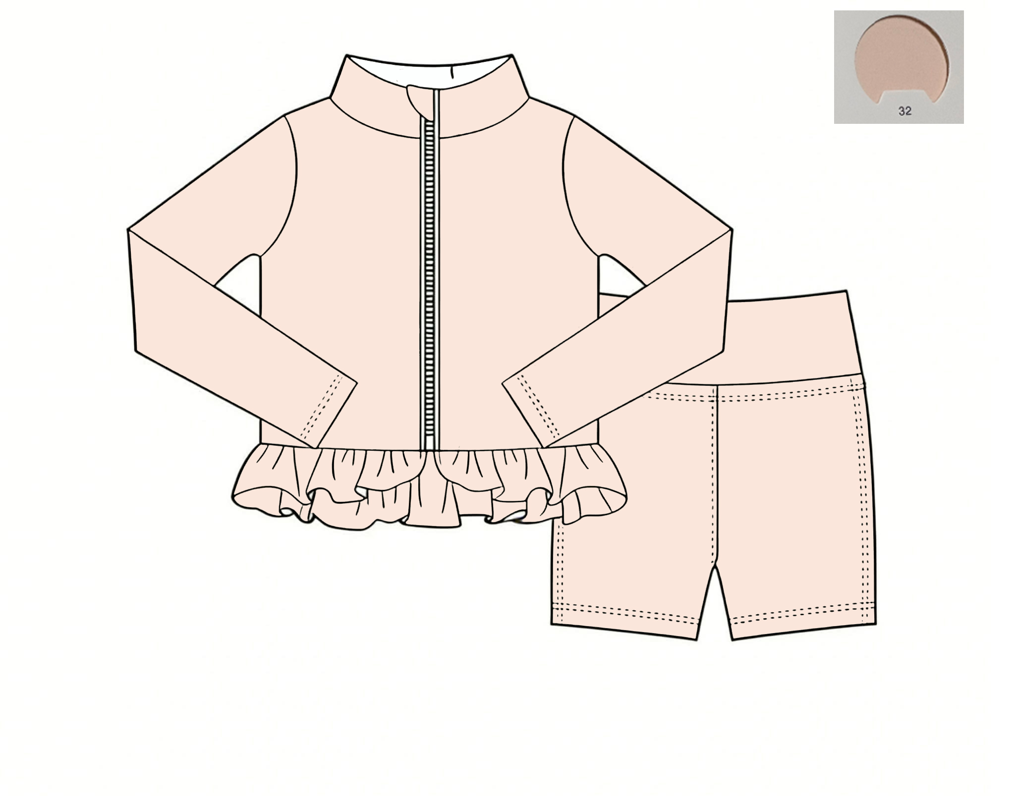 Monochrome Suit Set - Ensemble de yoga monochrome pour filles,