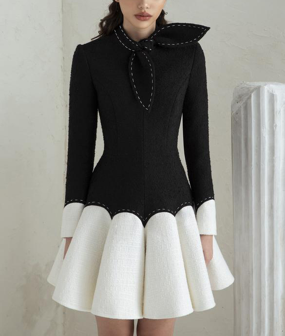 Formal Dress Female - Tailleur petite robe noire noir blanc