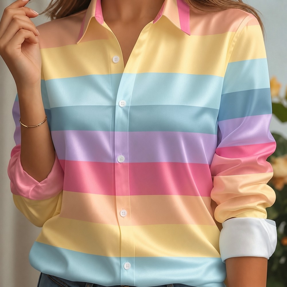 Silk Blouse Button - Chemisier ample à col à revers