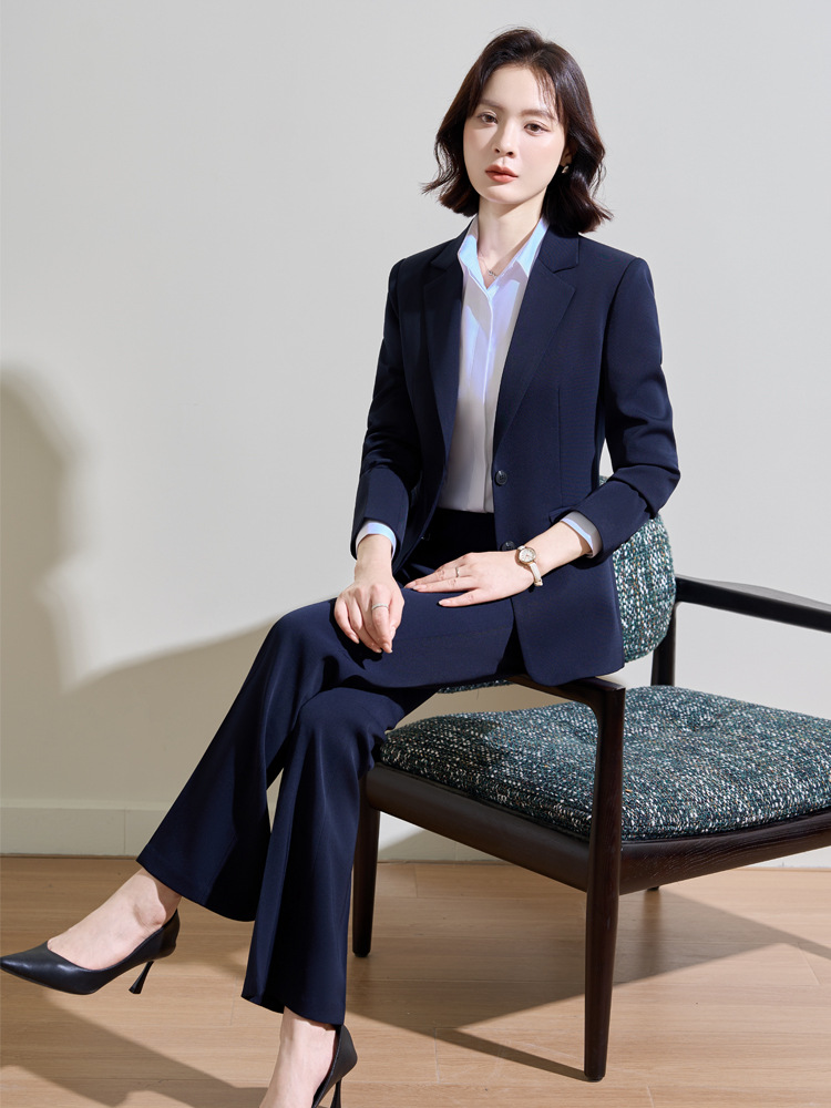Women'S Formal Wear Pantsuits - Costume professionnel bleu marine pour femme,