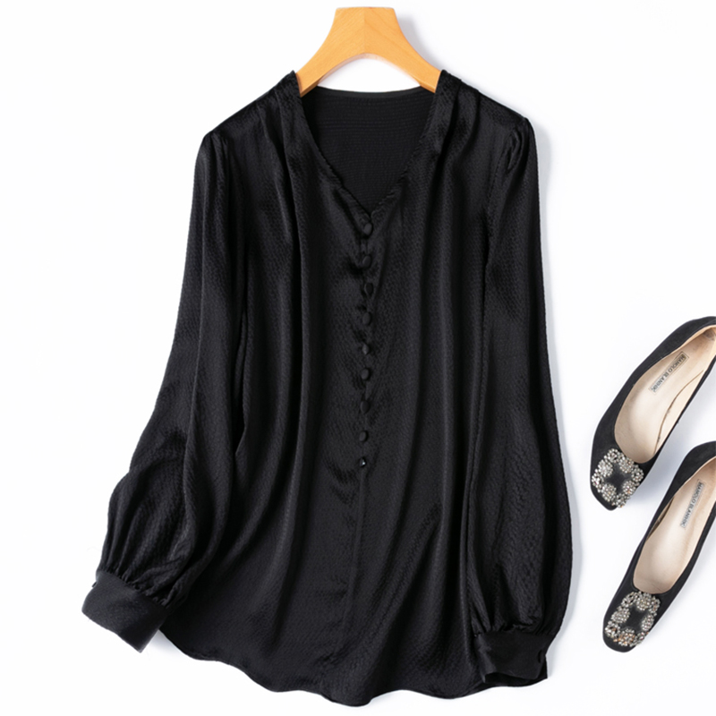Silk Blouse Button - Chemisier en soie pour femmes, 93%