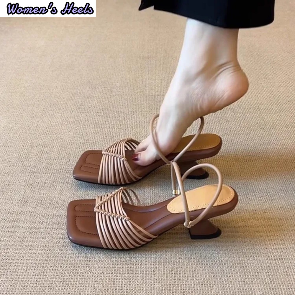 Kitten Heel Women - Sandales romaines à talons hauts pour