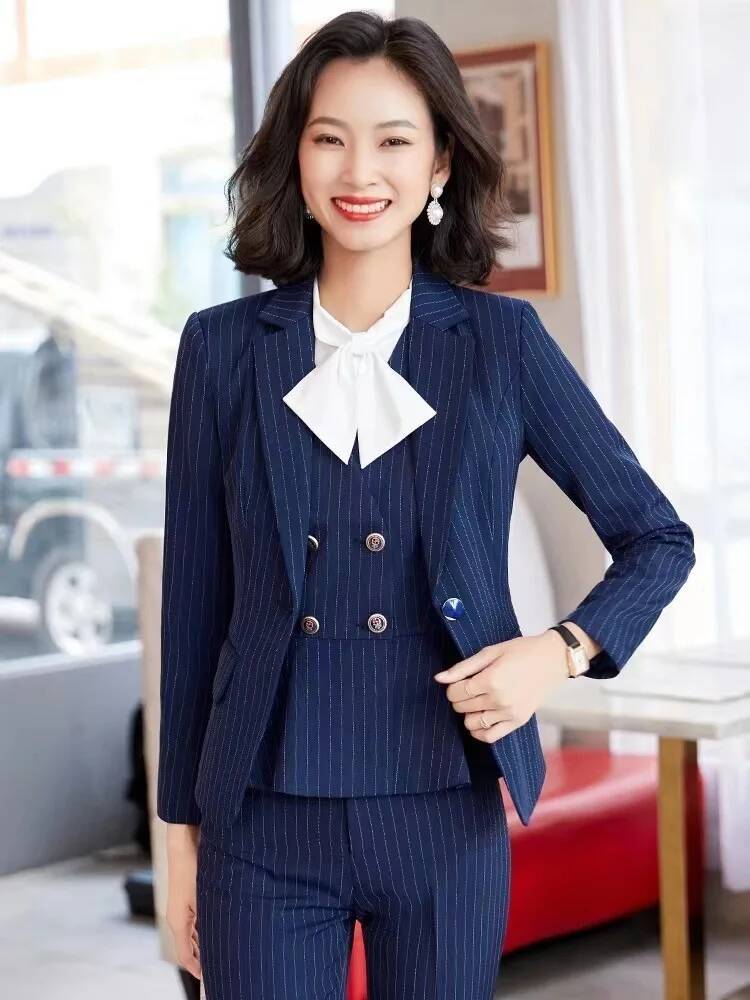 Women'S Formal Wear Pantsuits - Costumes d'affaires formels rayés pour femmes,
