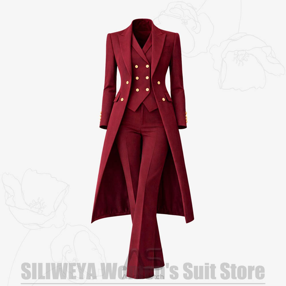 Women'S Elegant Formal Wear - Costume 3 Pièces Femme Élégant Double