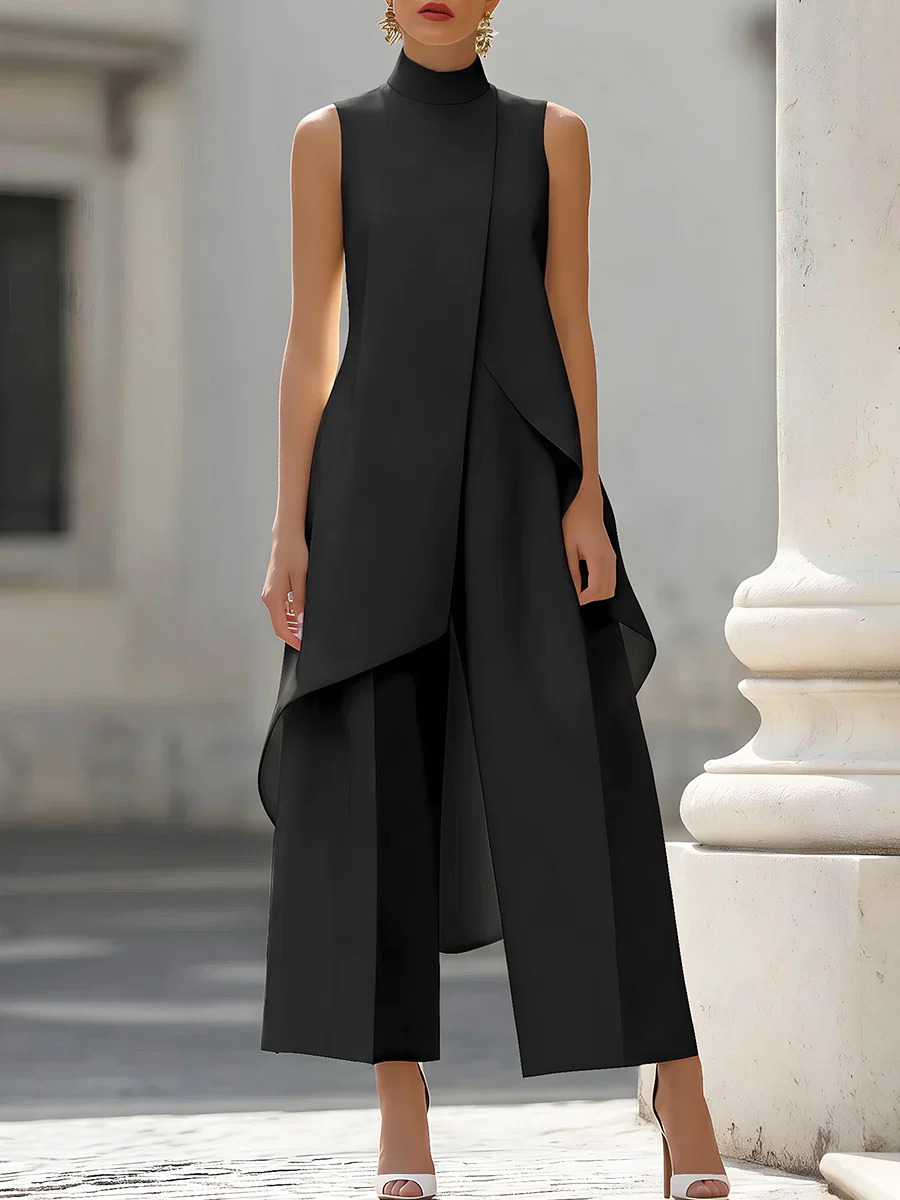 Women'S Elegant Formal Wear - Combinaison sans manches à col montant