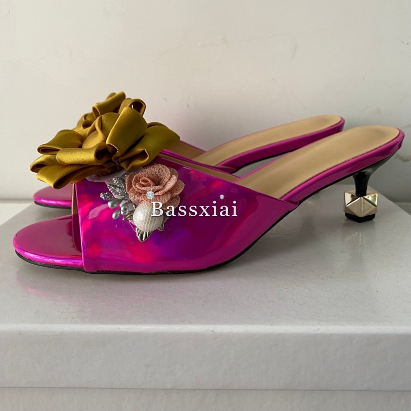 Sandales à fleurs faites à la  - Kitten Heel Women avis et prix