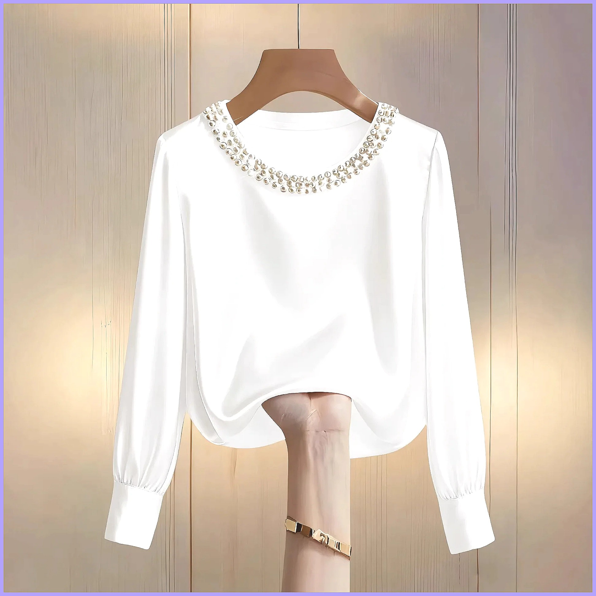 Chemisier élégant en satin per - Silk Blouse Button avis et prix
