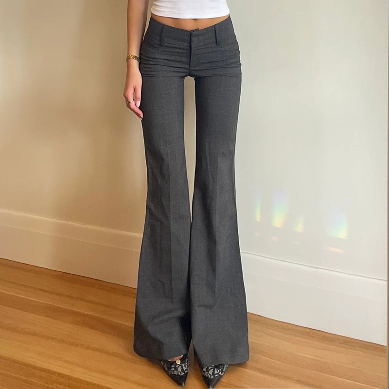 Pantalon gris long à coupe mic - Tailored Trouser Wide avis et prix