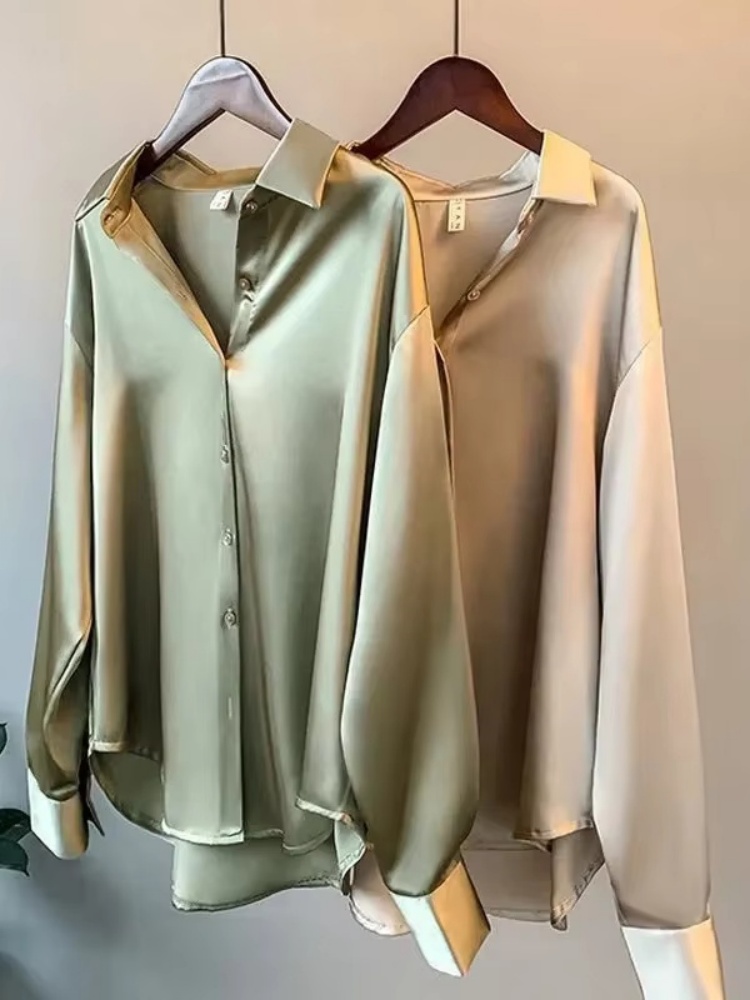 Chemisier ample élégant en sat - Silk Blouse Button avis et prix