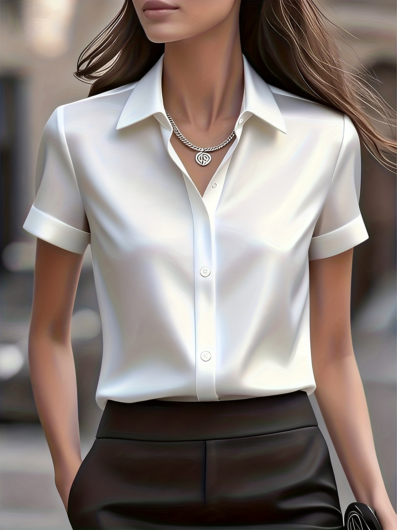 Chemise élégante en mélange de - Silk Blouse Button avis et prix