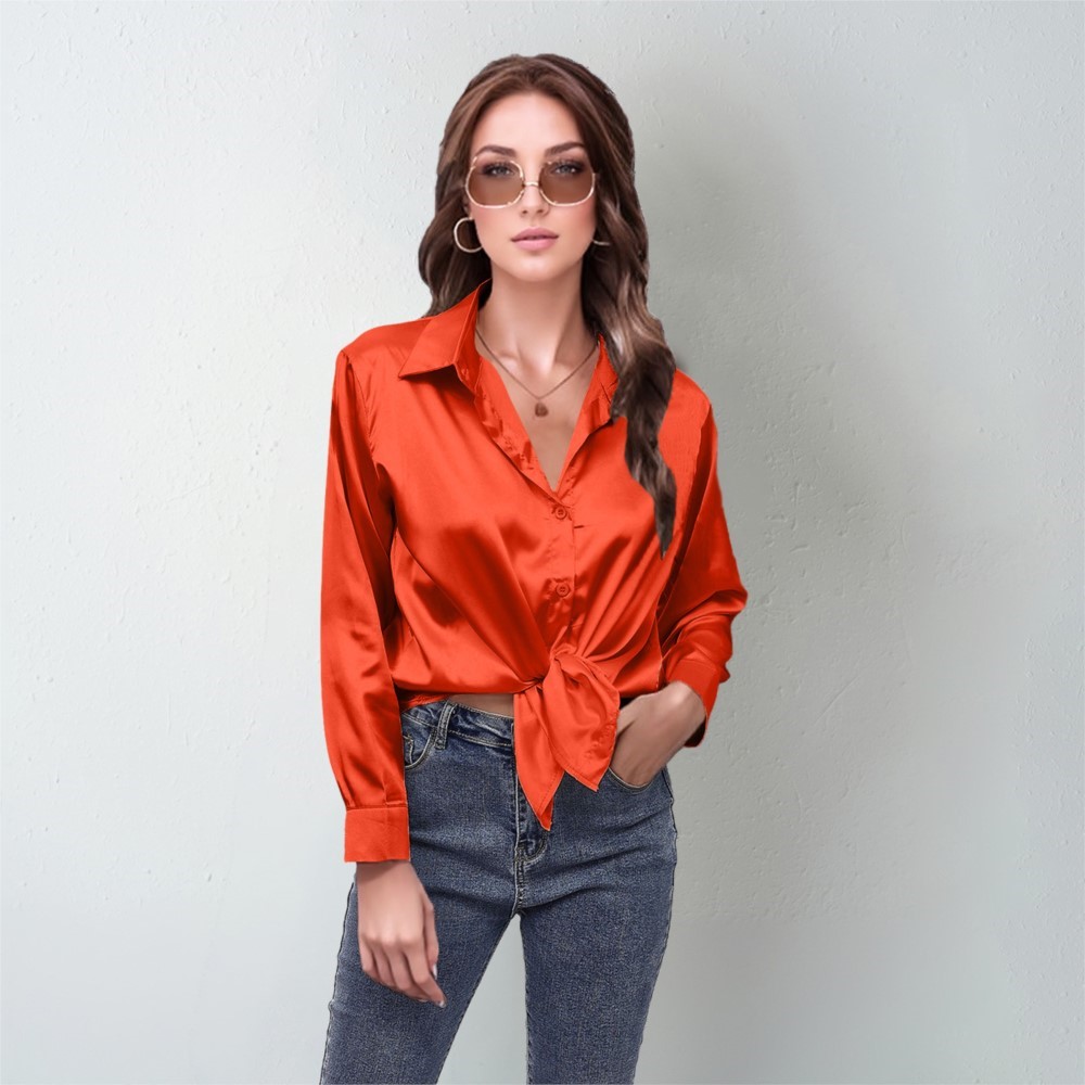 Printemps Satin chemise femmes - Silk Blouse Button avis et prix
