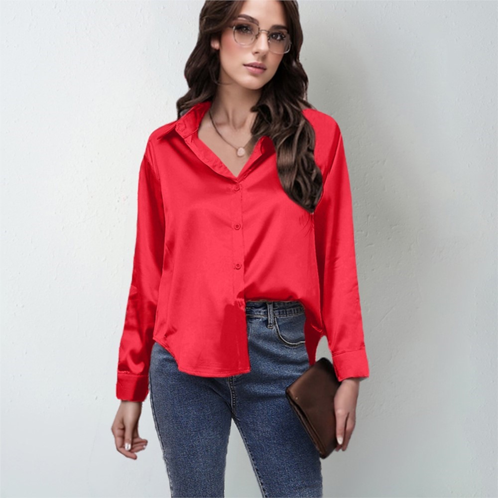 Printemps Satin chemise femmes - Silk Blouse Button avis et prix