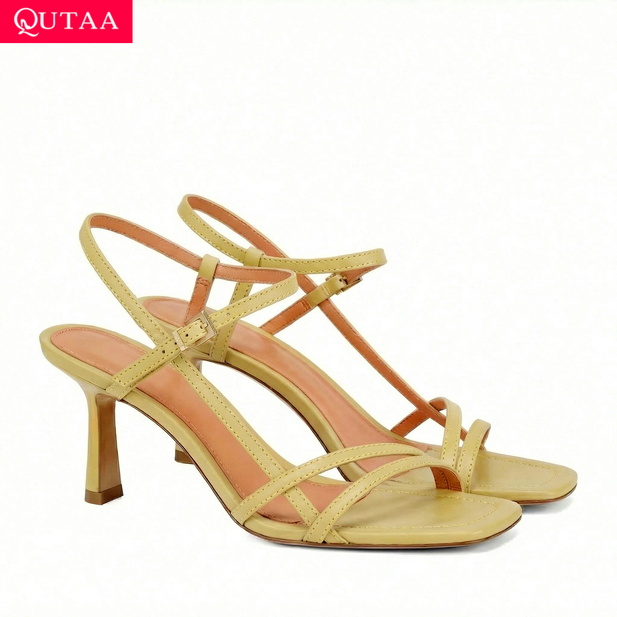 QUTAA – sandales d'été à talon - Kitten Heel Women avis et prix